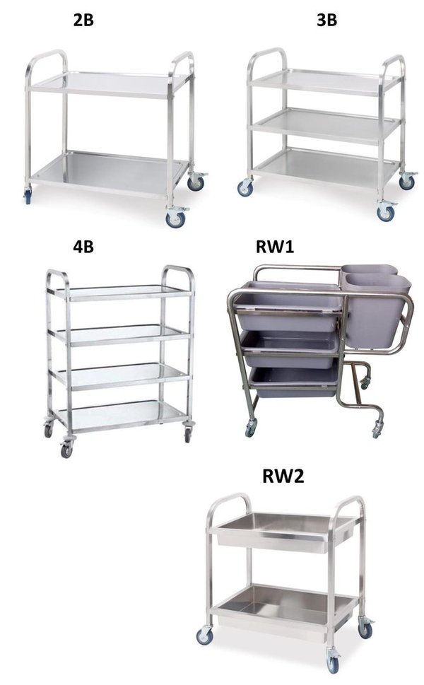 stainless steel 2 layers dining cart