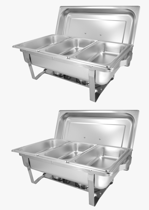 Lot de 2 Chafing dishes pliable 6xGN 1/3