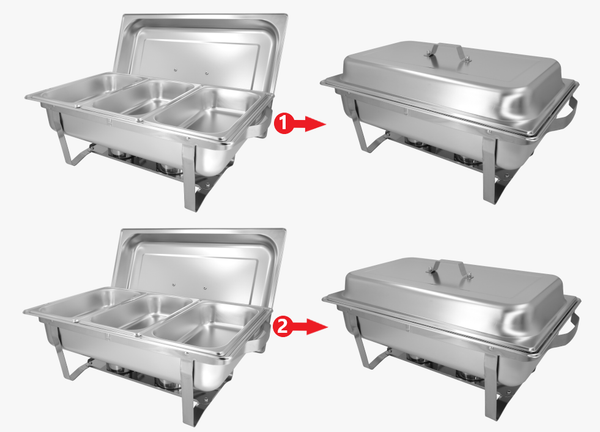 2 chafing dishes with 6xGN 1/3