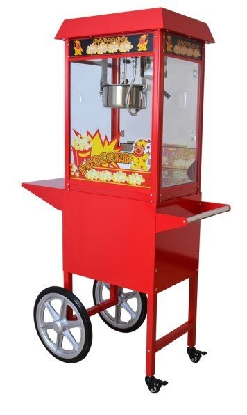 Machine à popcorn avec chariot rouge 1600W