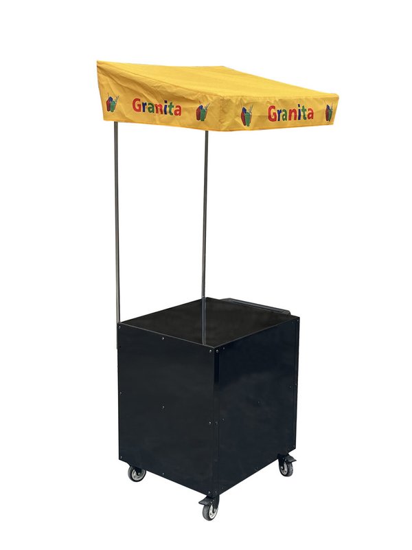 Trolley for slush machine black with umbrella