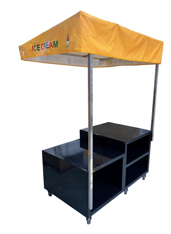 trolley for slush and ice cream machine with canopy