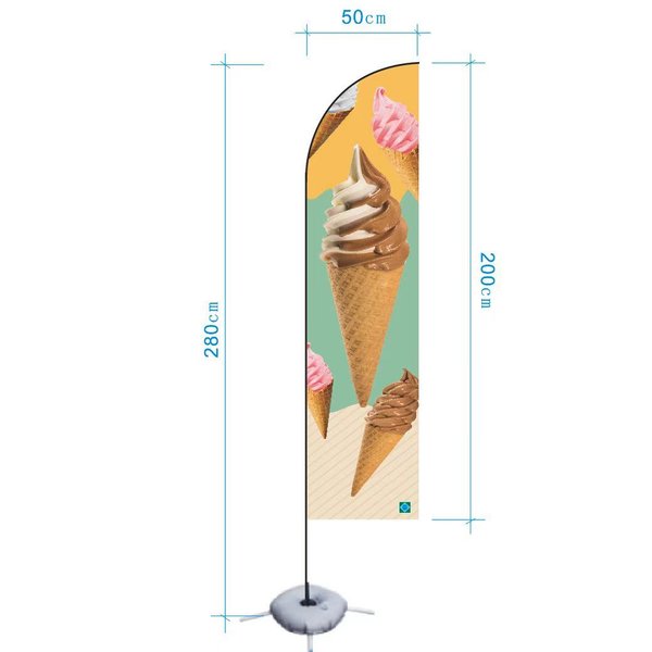 Beachflag with soft ice cream illustration