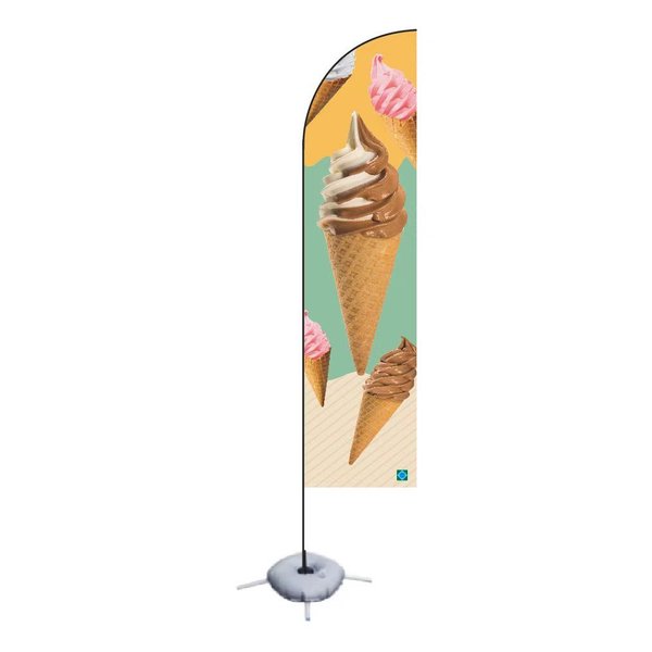 Beachflag with soft ice cream illustration